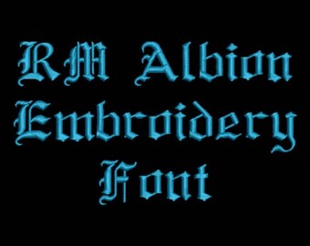 Machine Embroidery Font - Old Gothic English - Albion