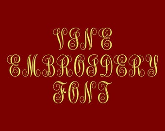 Machine Embroidery Font - Vine Font