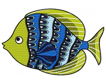 Machine Embroidery Design - Funky Fish #04