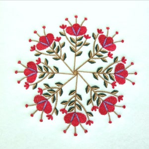 Machine Embroidery Design - Circle of Flowers Design #03