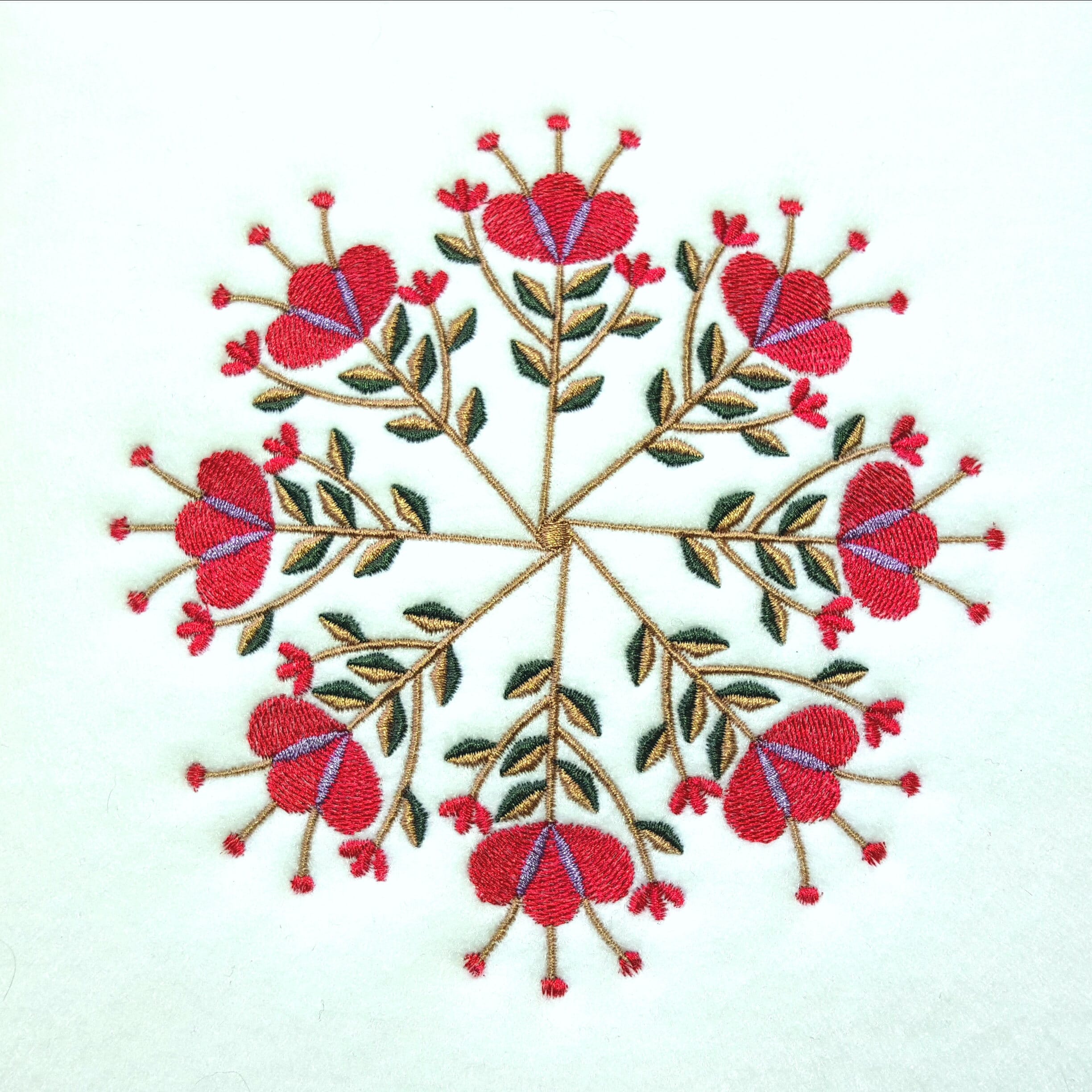 Machine Embroidery Design Circle of Flowers Design 03 Etsy