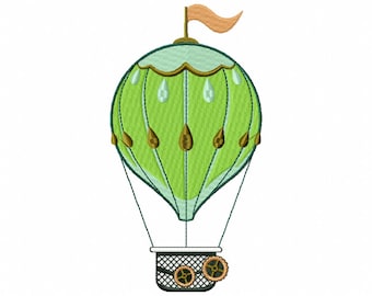 Machine Embroidery Design - Steampunk Hot Air Balloon - Collection #16