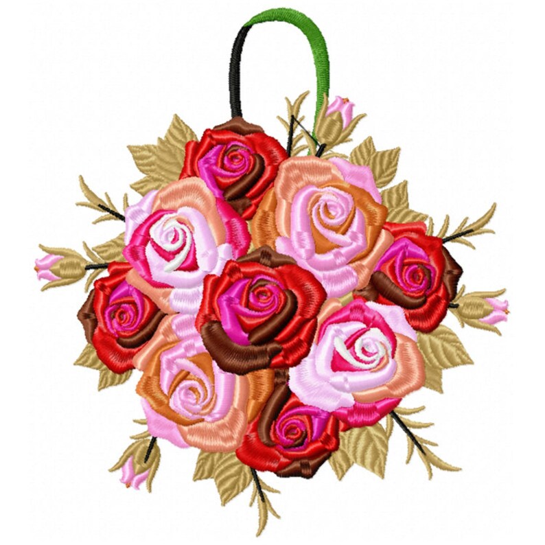 Machine Embroidery Designs Wedding Bouquet Collection of 7 Etsy