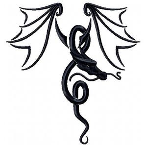 Machine Embroidery Design - Winged Dragon - Tribal Dragon #5