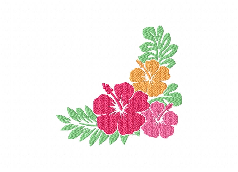 Machine Embroidery Design - Flower #08 - Hibiscus 3 - Etsy
