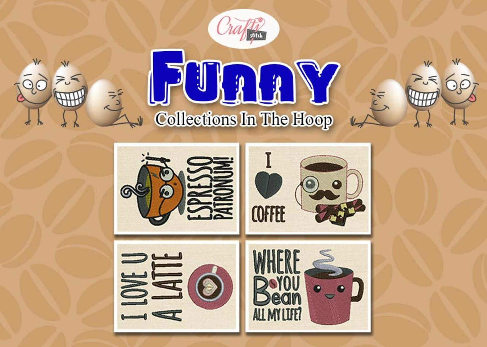 In the Hoop Machine Embroidery Design - Funny 4 Pack ITH Mug Rug - Etsy