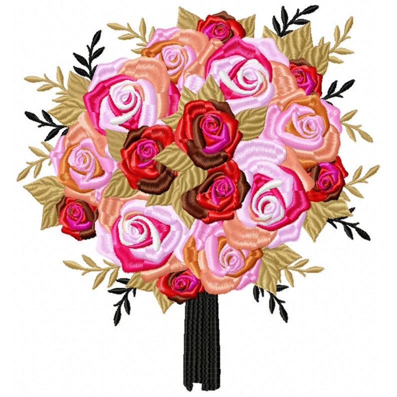Machine Embroidery Designs Wedding Bouquet Collection of 7 Etsy