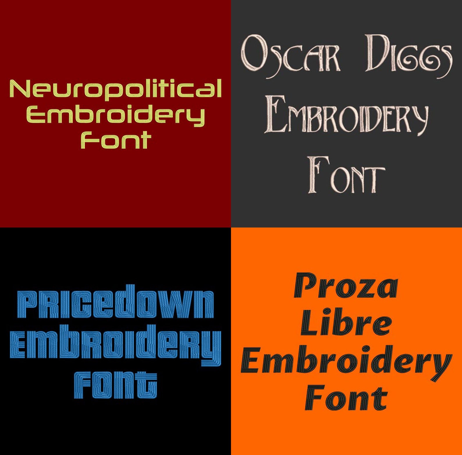 Machine Embroidery Fonts 20 VP3 Font Bundle Volume 5 20 Etsy