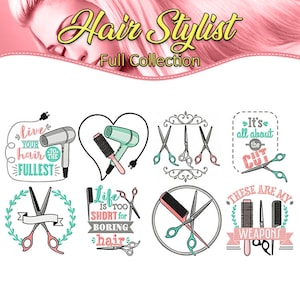 Machine Borduurontwerpen - Hair Stylist Collection van 8