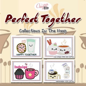 In the Hoop Machine Embroidery Design - Perfect Together 4 Pack ITH Mug ...