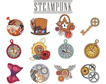 Machine Embroidery Designs - Steampunk Collection of 12