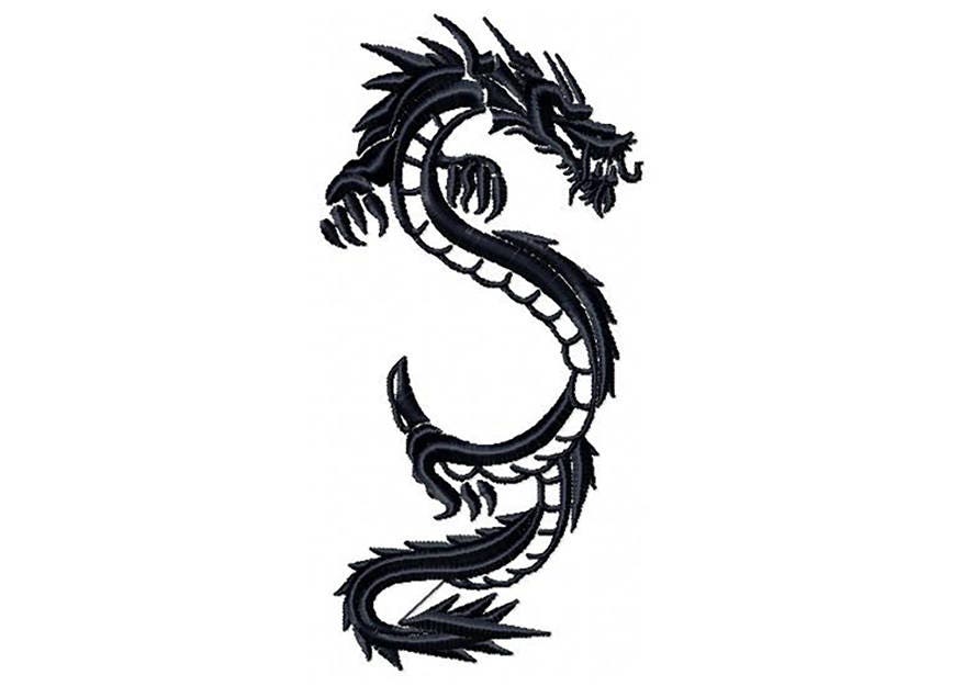 Machine Embroidery Design Chinese Dragon Tattoo Tribal Dragon 4 - Etsy  Canada