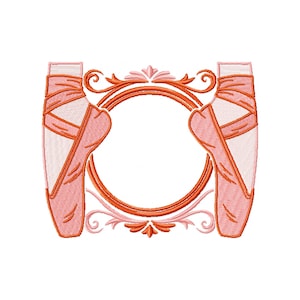 Machine Embroidery Design - Ballet Shoes Monogram #01