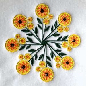 Machine Embroidery Design - Circle of Flowers Design #04
