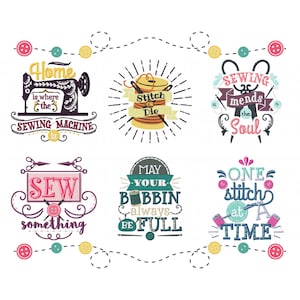 Machine Embroidery Designs - Sewing Hobby Collection of 6