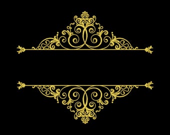 Maschinenstickerei Monogramm - Elegant Split Monogram #04