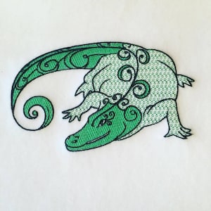 Machine Embroidery Design - Ornamental Crocodile