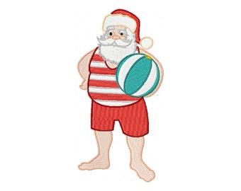 Machine Embroidery Design - Santa On The Beach #04