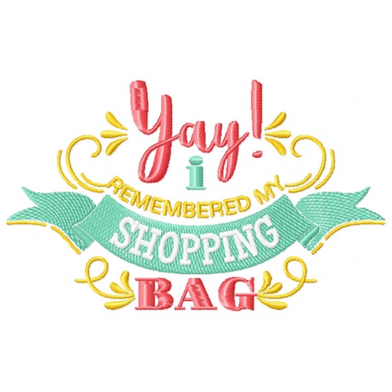 Machine Embroidery Design Shopping Bag Etsy