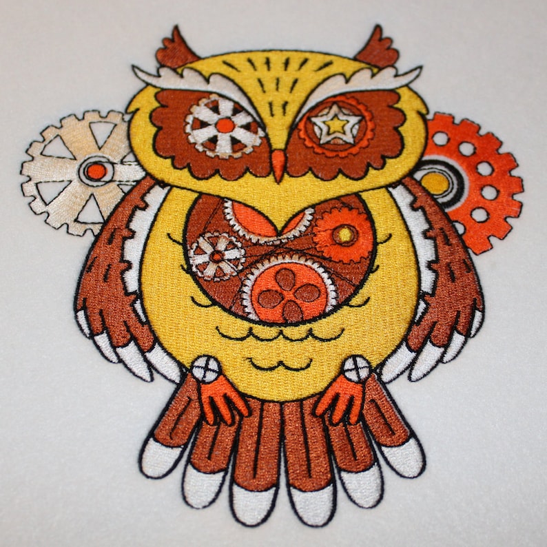 Machine embroidery design steampunk owl collection 19  etsy