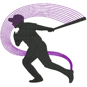 Machine Embroidery Design - Baseball Line Art #06