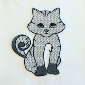 Machine Embroidery Design - Ornamental Kitty Cat