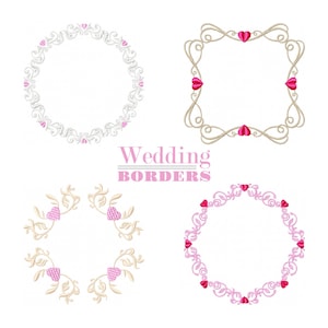 Machine Embroidery Designs - Wedding Borders Collection of 4