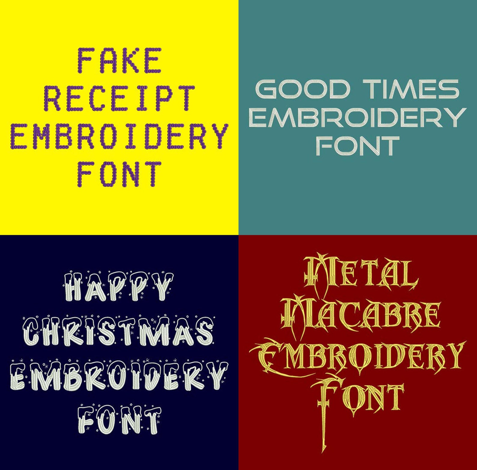 Machine Embroidery Fonts 20 BX Font Bundle Volume 5 Etsy
