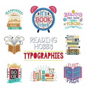 Machine Embroidery Designs - Reading Hobby Collection of 8