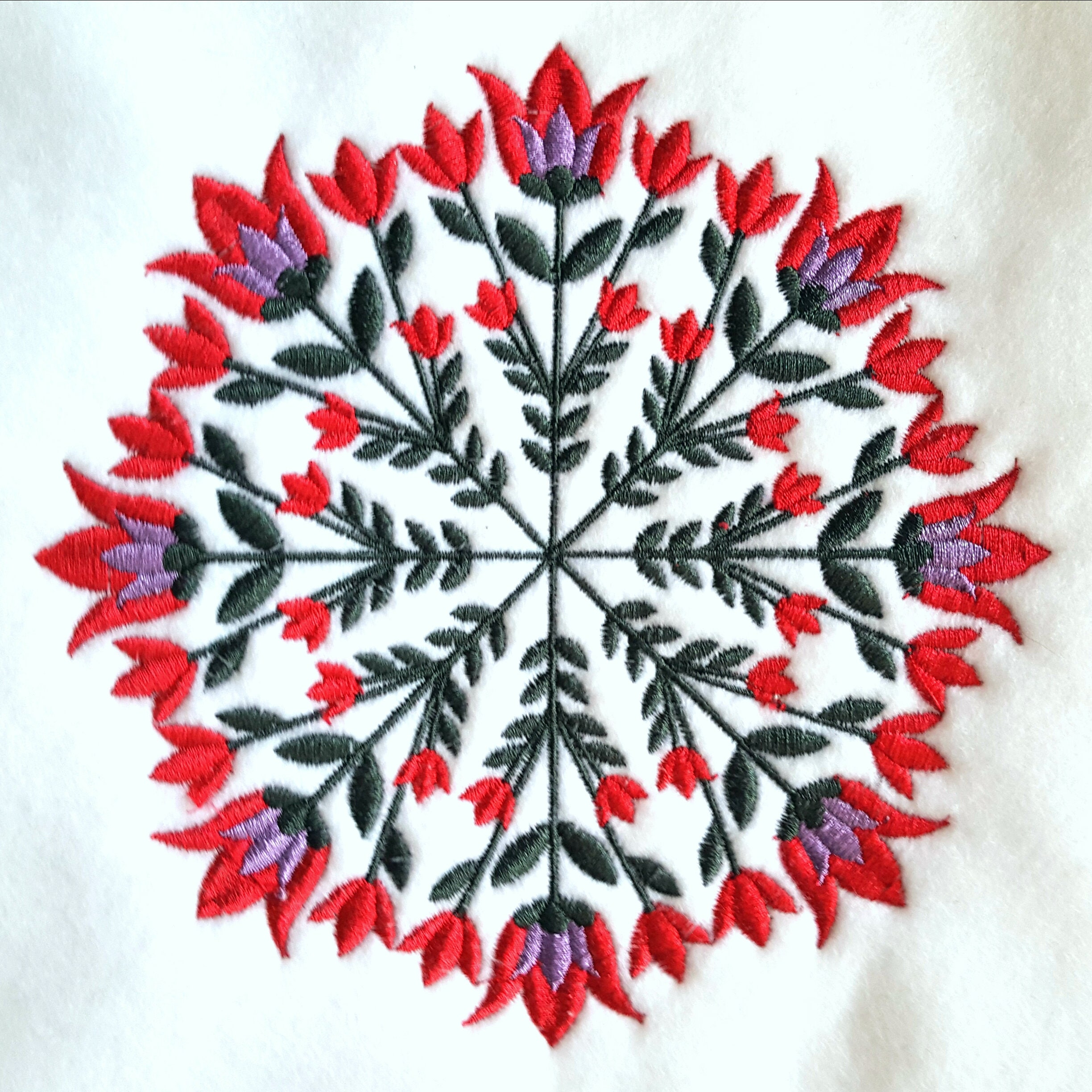 Machine Embroidery Design Circle of Flowers Design 01 Etsy