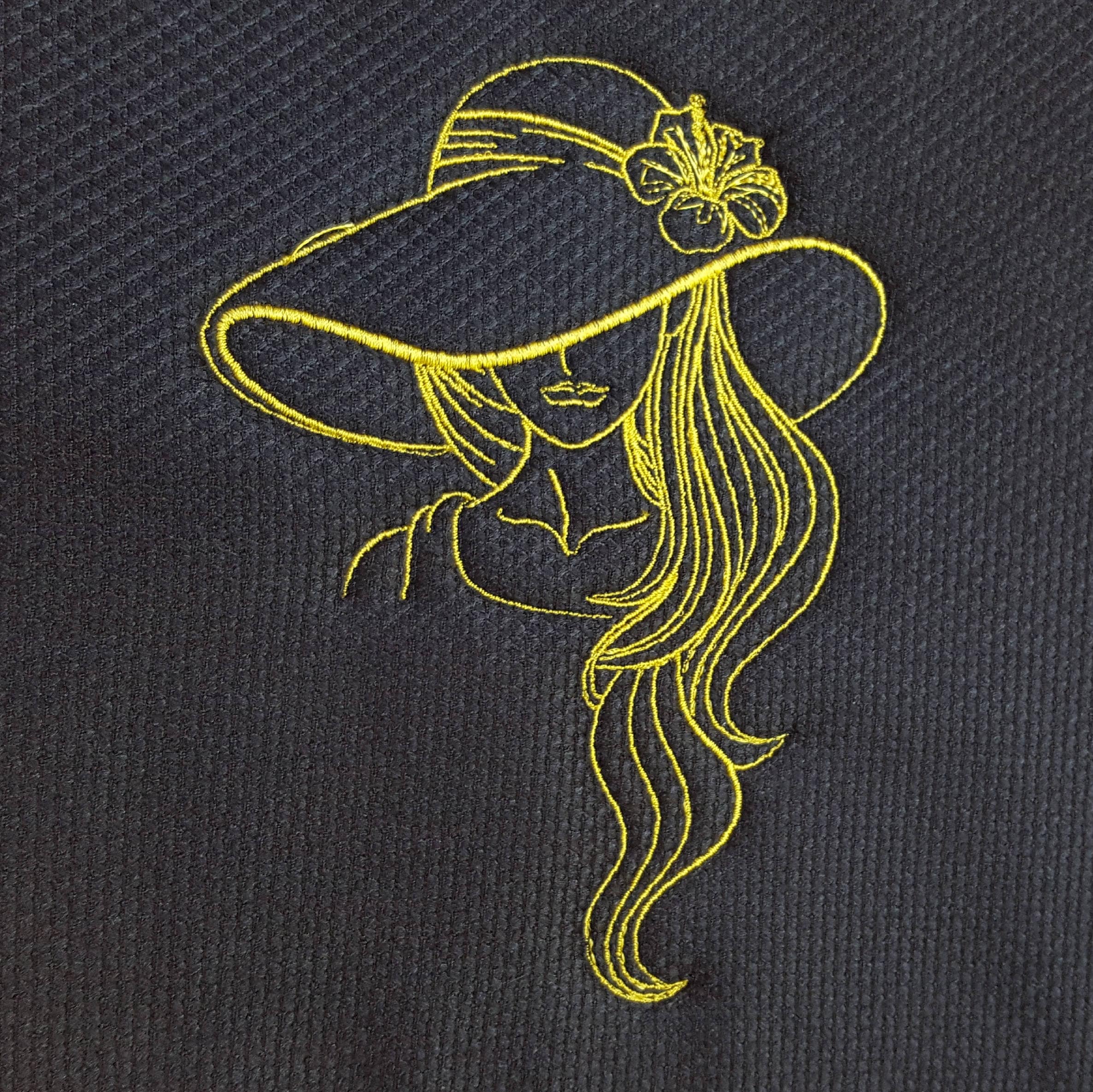 Machine Embroidery Design Shaded Hat Modern Ladies 4 Etsy