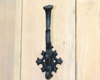 Cast Iron Victorian Style Wall Hook Coat Hook Jewelry Hook Organization Black