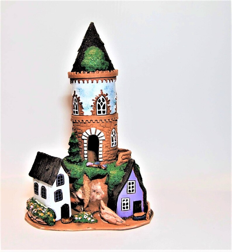 Candle. Ceramic Candle Holder Houses old Castle White Etsy