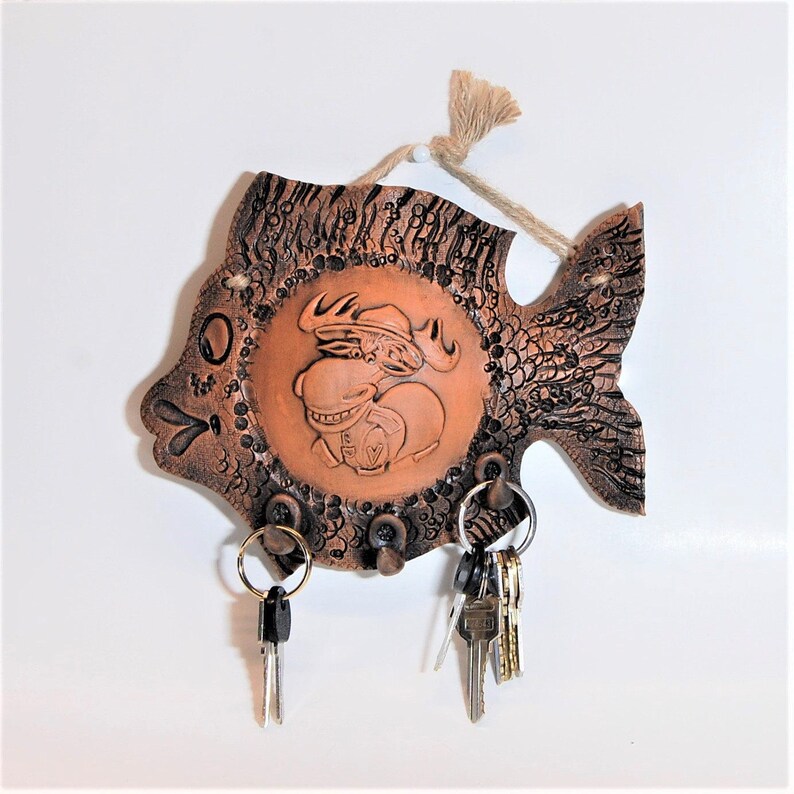 Ceramic Key Holder. Key Holders.Canada.Elk.Wall decor.Fish.Key Etsy