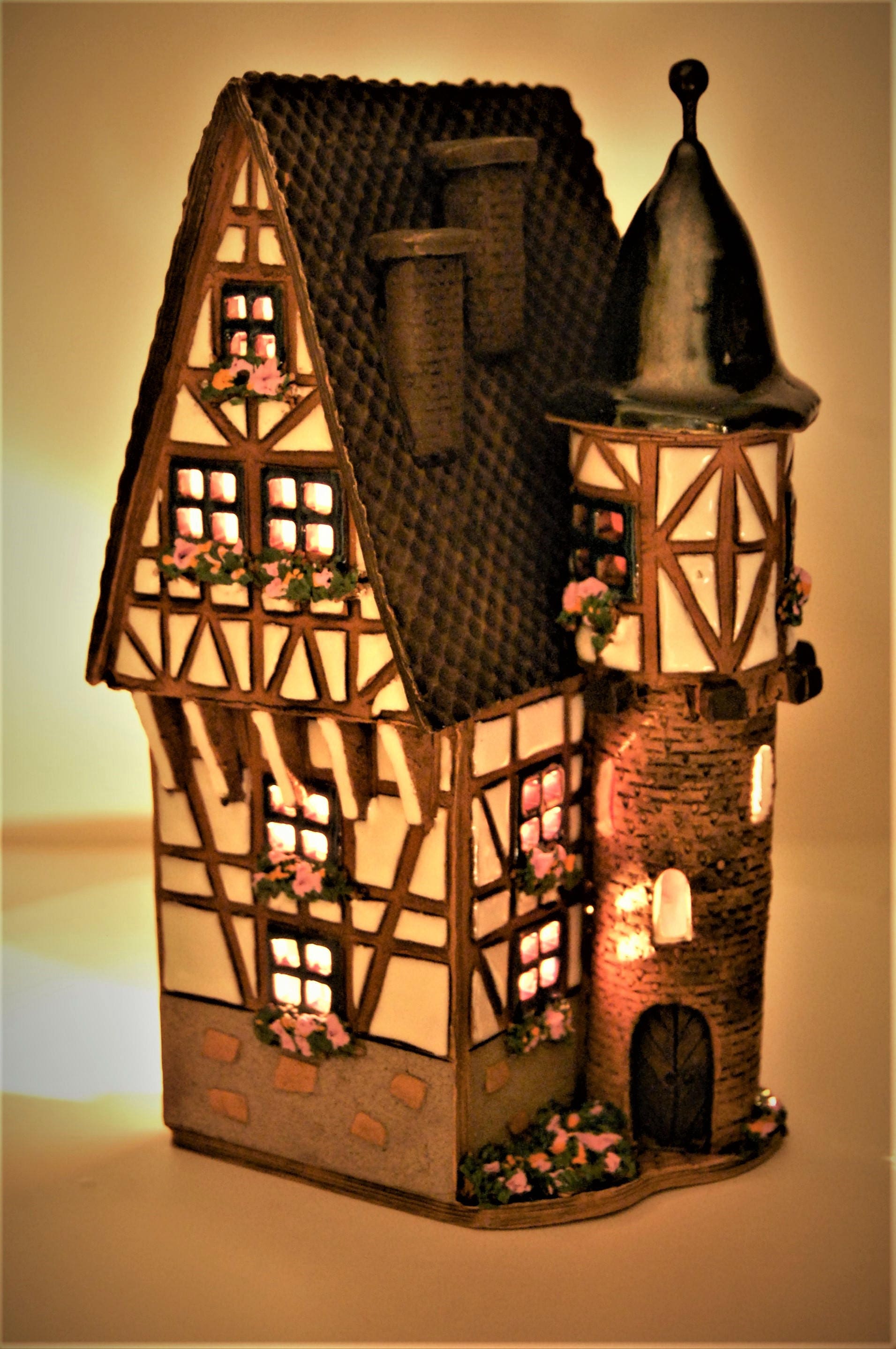 Ceramic Houses.ceramic Candle Holder House .vintage Ceramic Etsy Canada