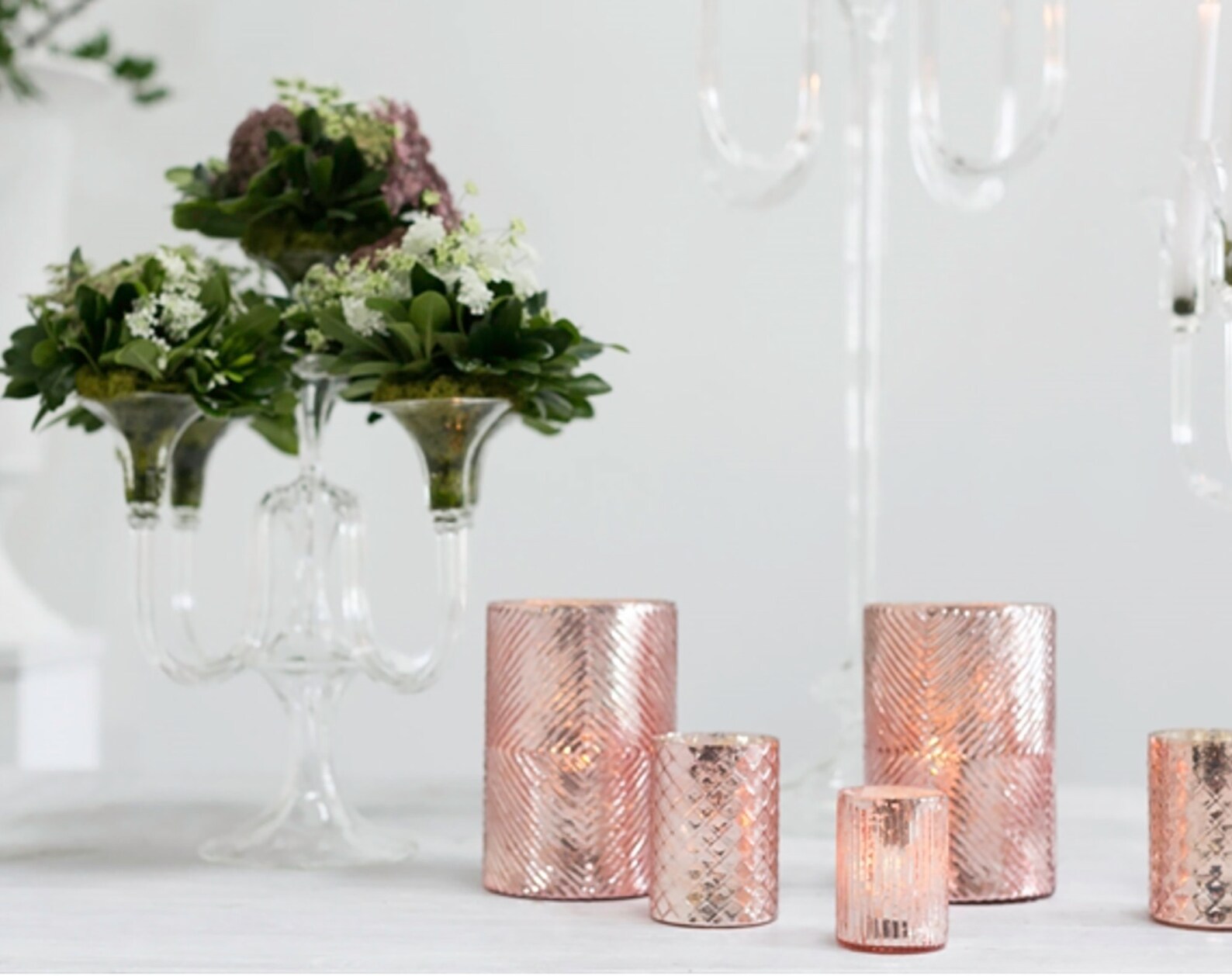 Blush vase 3 sizes wedding blush blush vase mercury glass Etsy