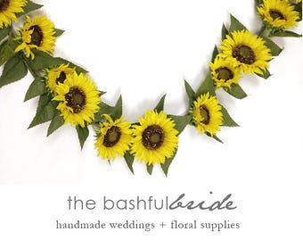 Sunflower Garland: 6ft Faux Flowers Wedding Decor