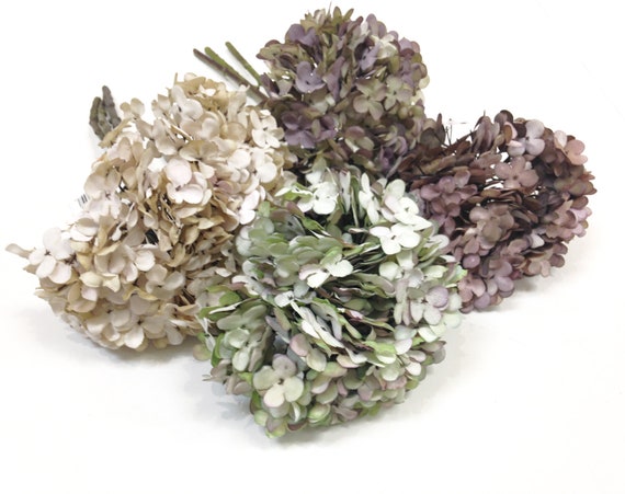 12-piece Hydrangea Dried Pressed Real Natural Flowers For Epoxy & UV R -  Resin Rockers