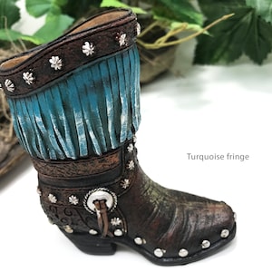 Bud vase, Southwestern wedding, bud vase, 4 styles, cowboy boot, barn wedding, farmhouse wedding, cowboy wedding, boot, cactus wedding Turquoise fringe