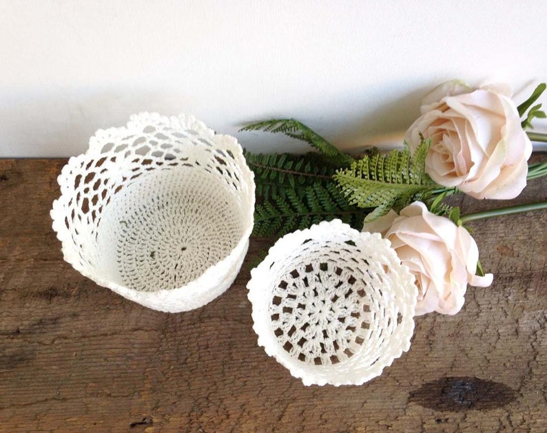 SALE Lace Flower Girl Basket Lace Basket White Lace Basket Etsy