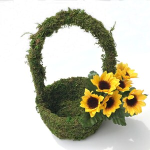 Moss flower girl basket