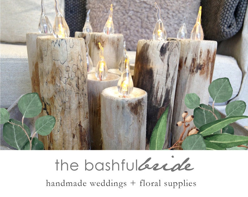 LED Birch Bark Candle Fall Decor Birch Candle Wedding Etsy