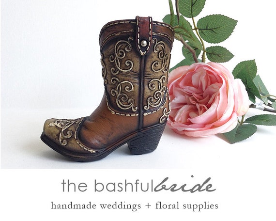 Southwestern Wedding Bud Vase Cowboy Boot Southwestern Etsy