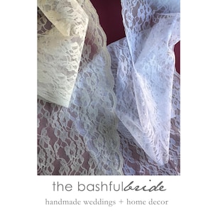 Ivory or White Lace Table Runner, Elegant Wedding Decor (14” x 72”)