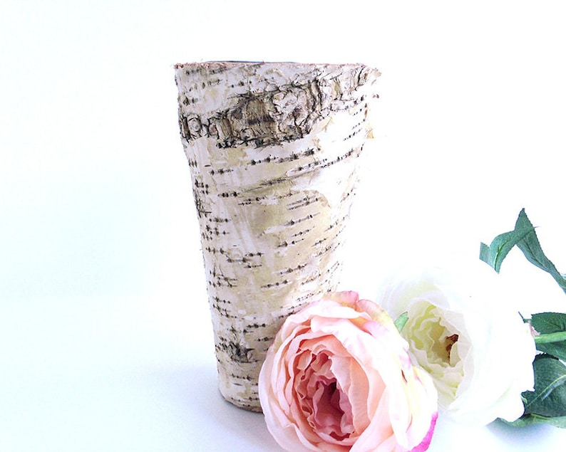 White Birch Bark Vase Birch Vase Wedding Centerpiece Bark Etsy