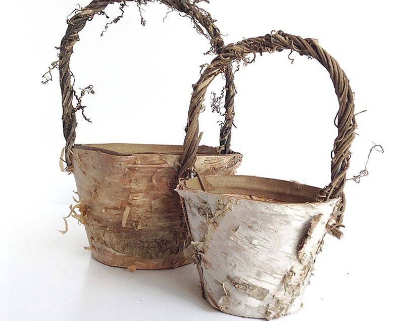 Birch flower girl basket