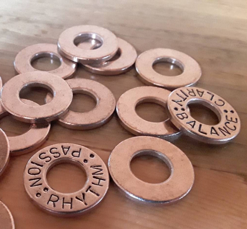 40pc Metal Stamping Blanks 2 Word Washer Blanks Bronze Etsy