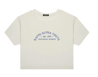 Custom Sorority Cropped Tee / Chi Omega Baby Tee / Zeta Tau Alpha / Gamma Phi T-Shirt / Sorority Smiley Tee / Sorority Heart Baby Tee