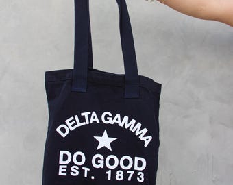 Custom Sorority Tote Bag: Greek Letter Denim Tote