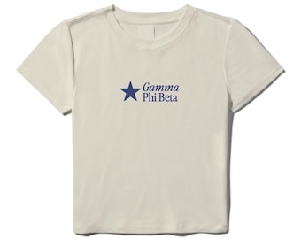 Sorority Cropped Tee / Chi Omega Baby Tee / Zeta Tau Alpha / Gamma Phi T-Shirt / Sorority Star Tee / Custom Sorority Baby Tee